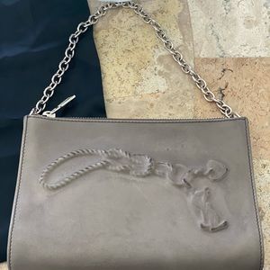 YSl Calfskin Small Handbag with Silver Chain